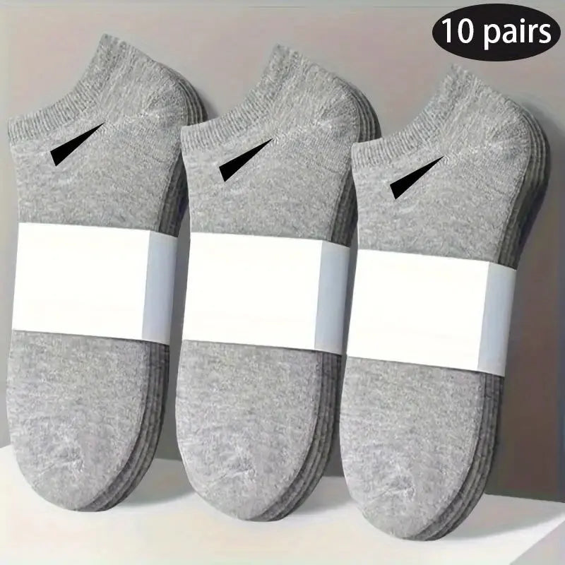 10-Pair Unisex Sock Set – Black, White & Gray Minimalist Everyday Essentials NNOS