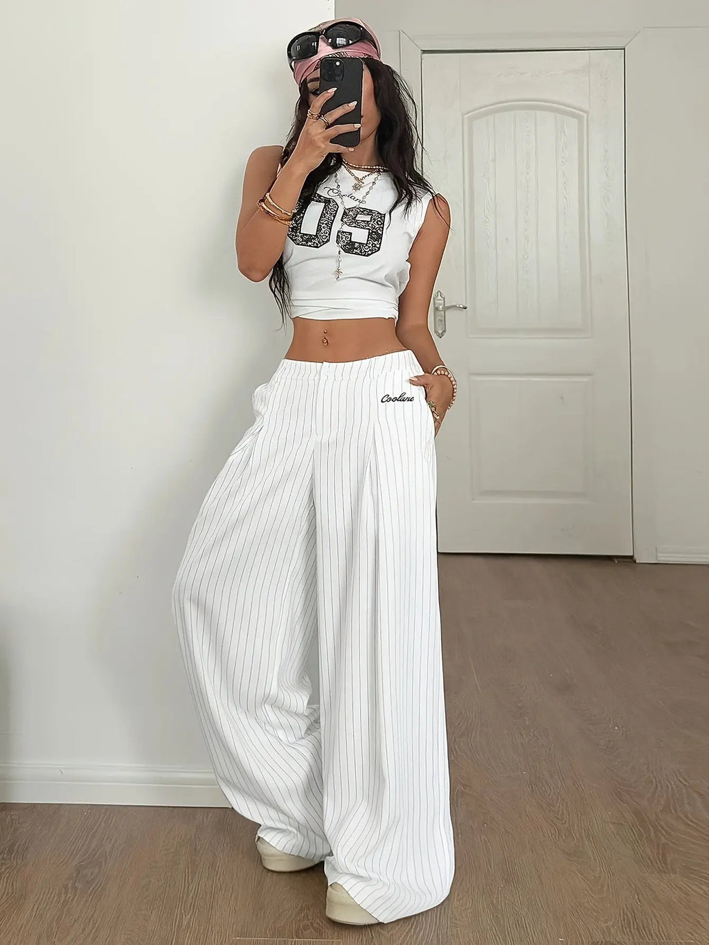 Women’s Wide-Leg Pants – Loose Fit Office Trousers for Casual & Formal Wear NNOS