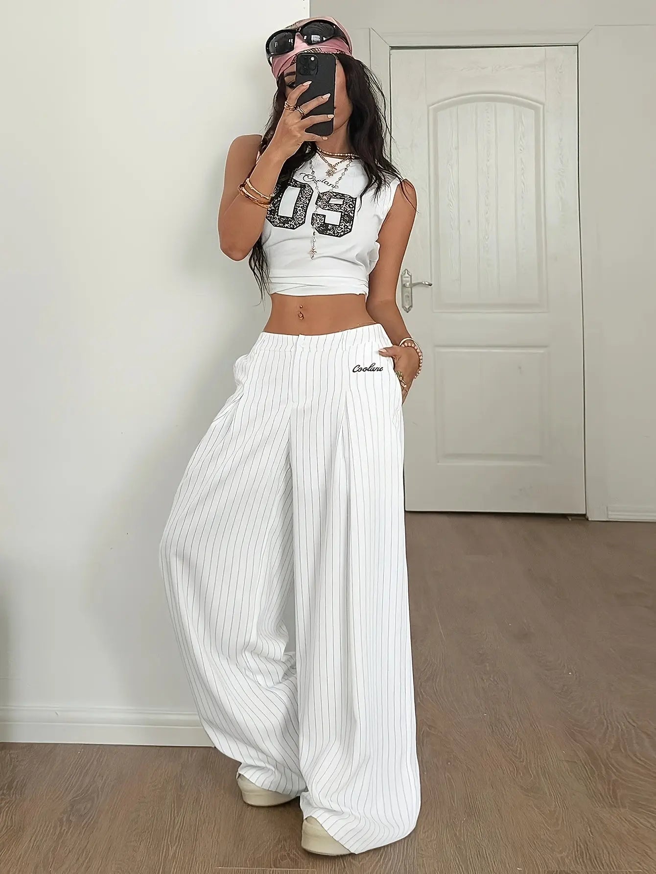 Women’s Wide-Leg Pants – Loose Fit Office Trousers for Casual & Formal Wear NNOS