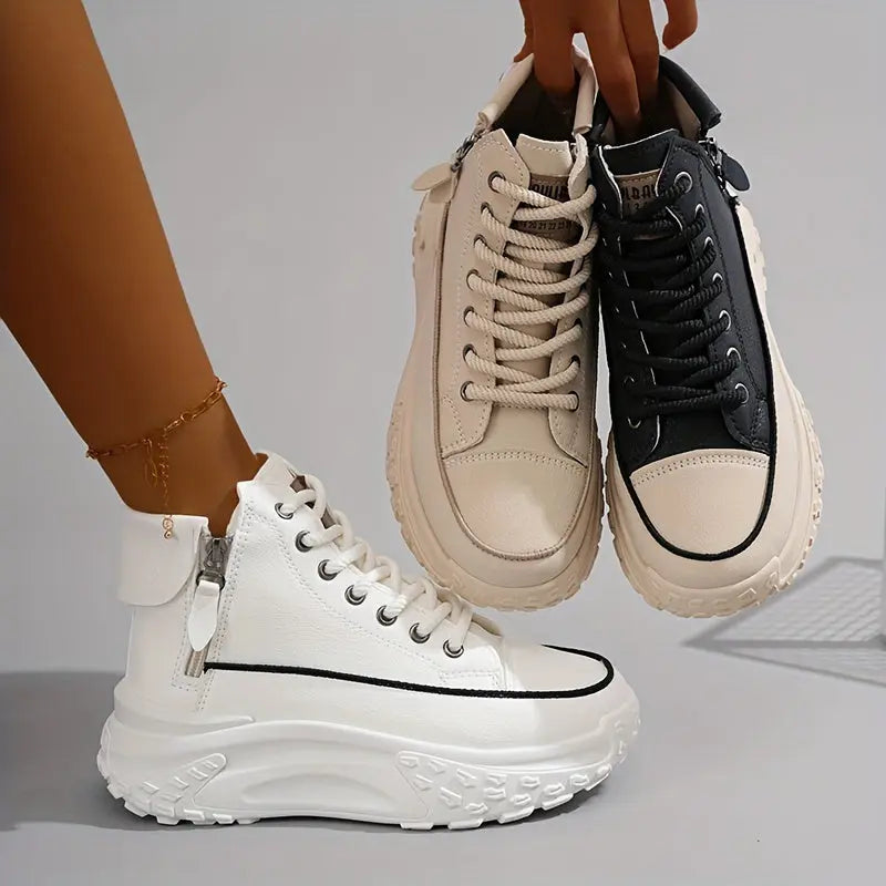 Stylish, Women's Fashion High-Top Sneakers, Casual Non-Slip Wear-Resistant Comfortable Shoes NNOS
