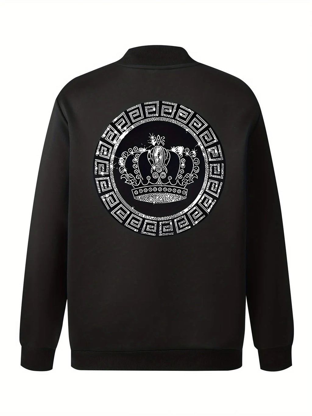 Women’s Crown Print Baseball Jacket – Lightweight Zip-Up Casual Streetwear NNOS