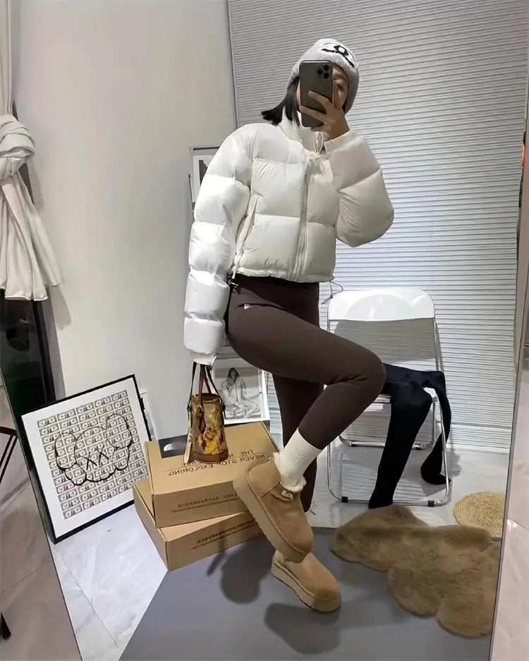 COUTUDI Y2K Bright Puffer Jacket – Women’s Short Coat Korean Streetwear Style NNOS