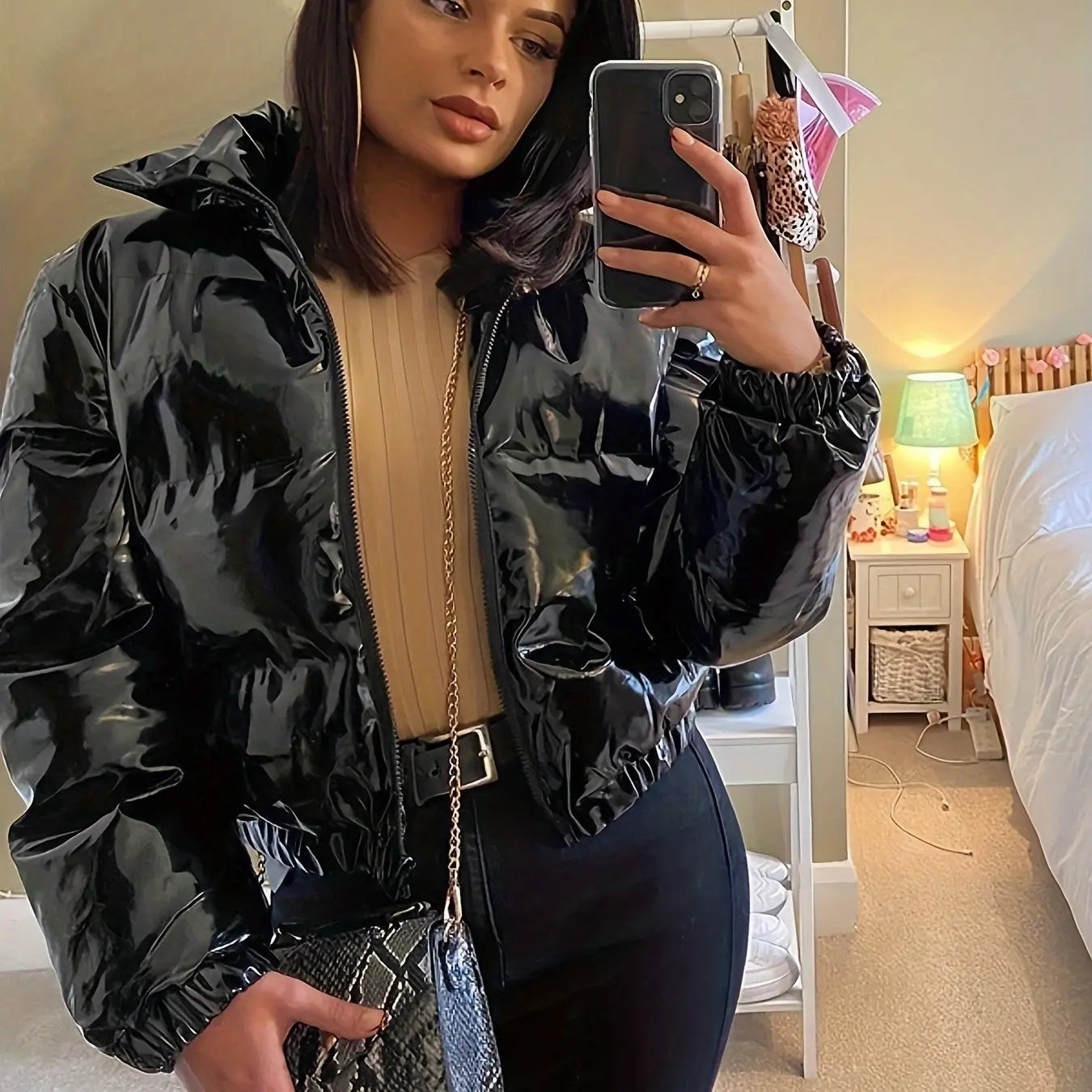 COUTUDI Y2K Bright Puffer Jacket – Women’s Short Coat Korean Streetwear Style NNOS