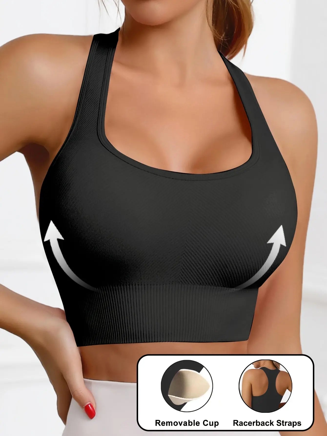 Women’s 3-Pack Crop Tank Tops – Sleeveless U-Neck Stretchy Casual Sportswear NNOS