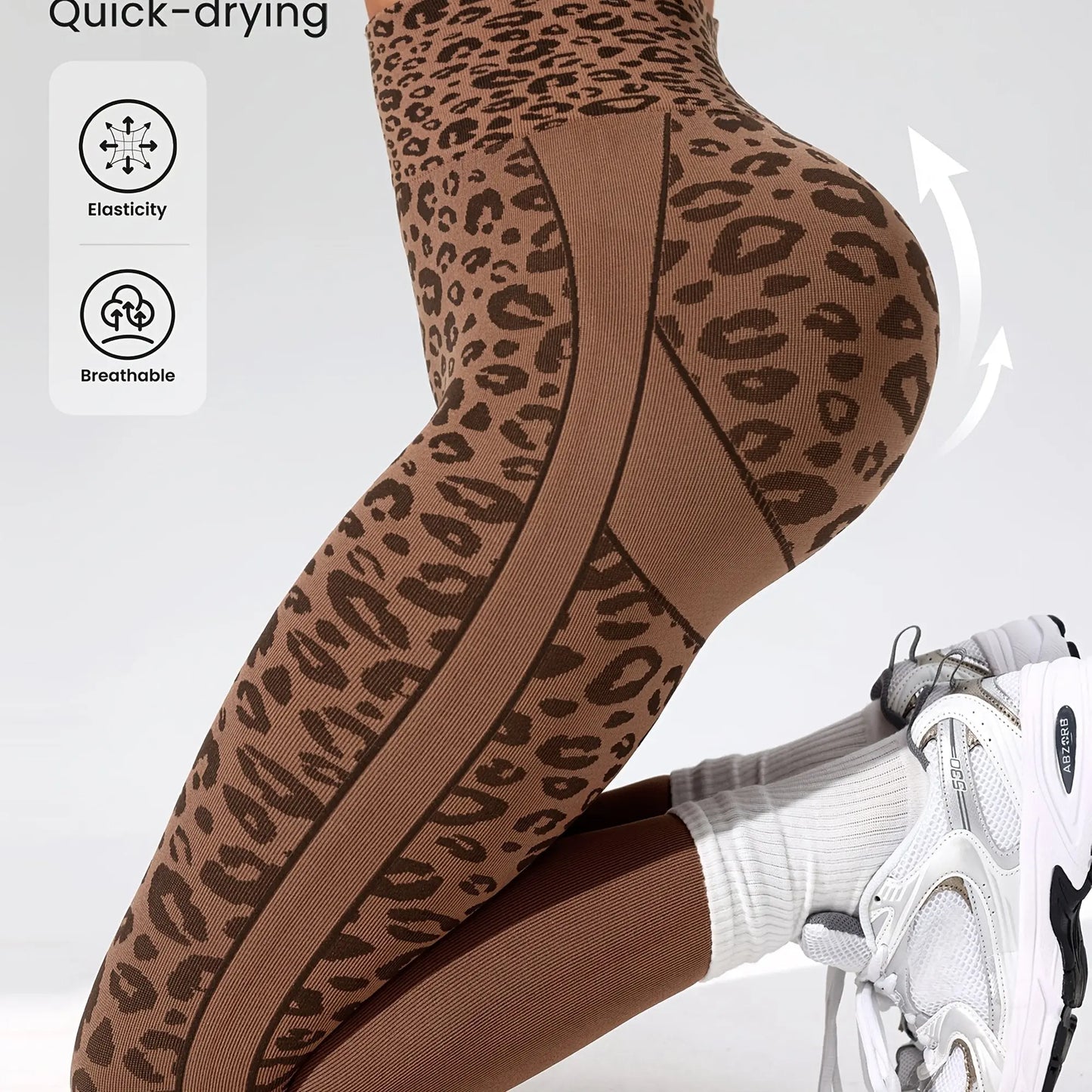 Women’s High-Waist Leopard Yoga Leggings – Seamless Quick-Dry Stretch Pants NNOS