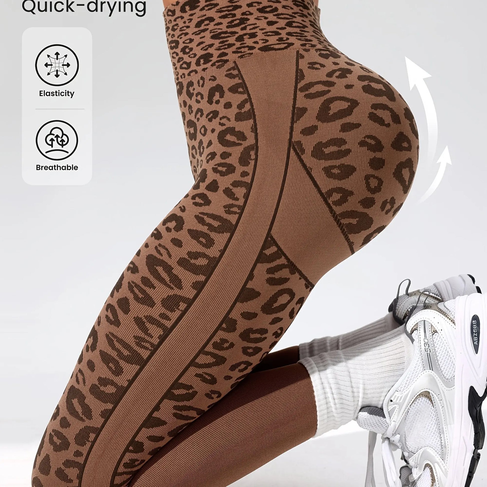 Women’s High-Waist Leopard Yoga Leggings – Seamless Quick-Dry Stretch Pants NNOS