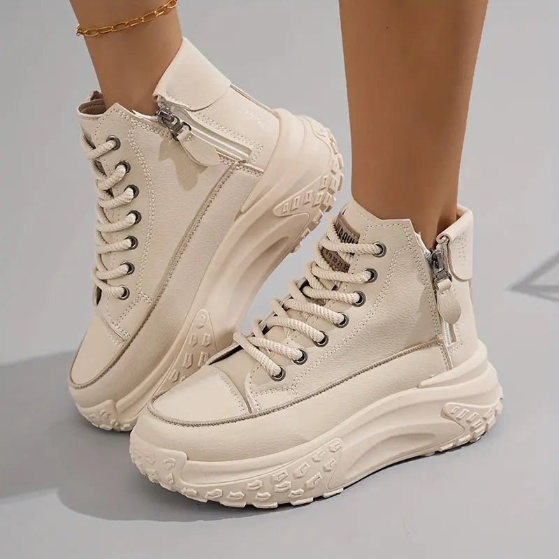 Stylish, Women's Fashion High-Top Sneakers, Casual Non-Slip Wear-Resistant Comfortable Shoes NNOS