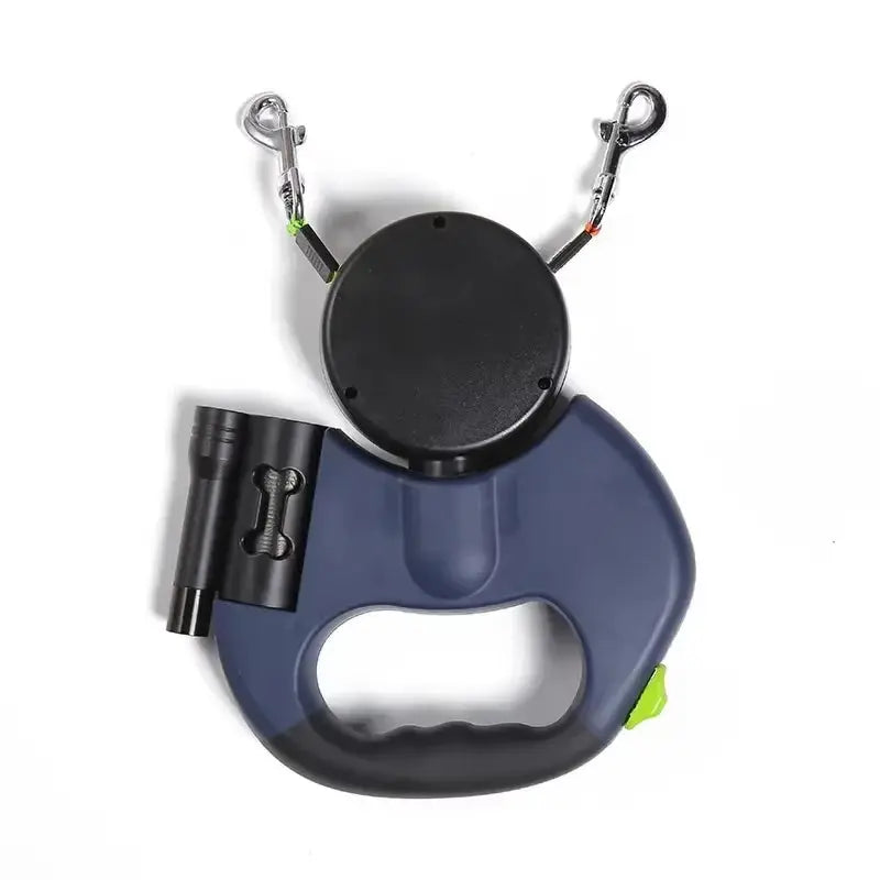 Premium LED Automatic Retractable Dog Leash with Dual Heads & Storage Bag - Ultimate Pet Accessory