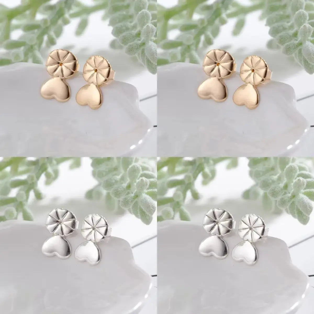 Adjustable Love Heart Stud Earring Lifts for Enhanced Ear Lobe Support and Ornament Display