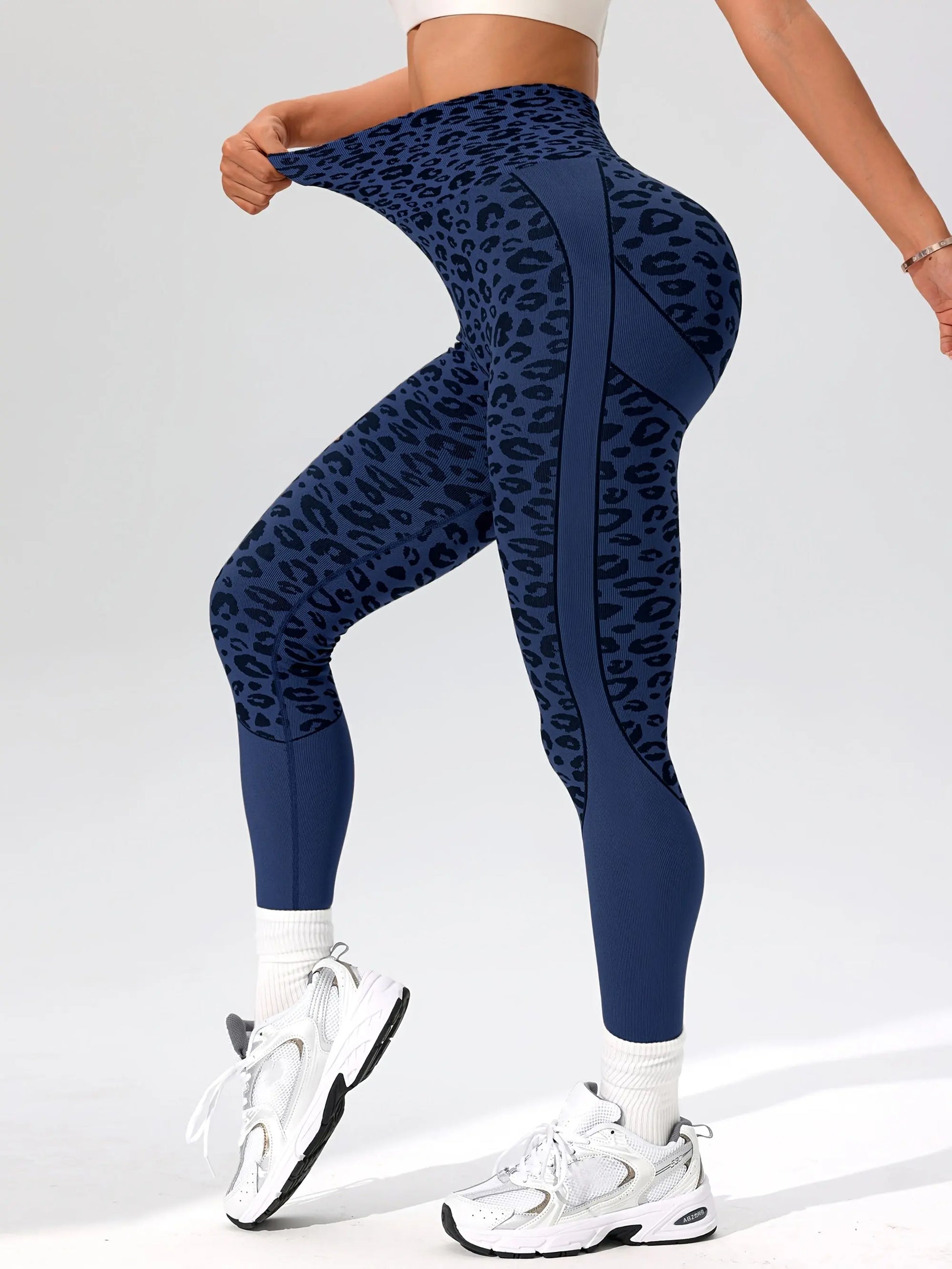 Women’s High-Waist Leopard Yoga Leggings – Seamless Quick-Dry Stretch Pants NNOS