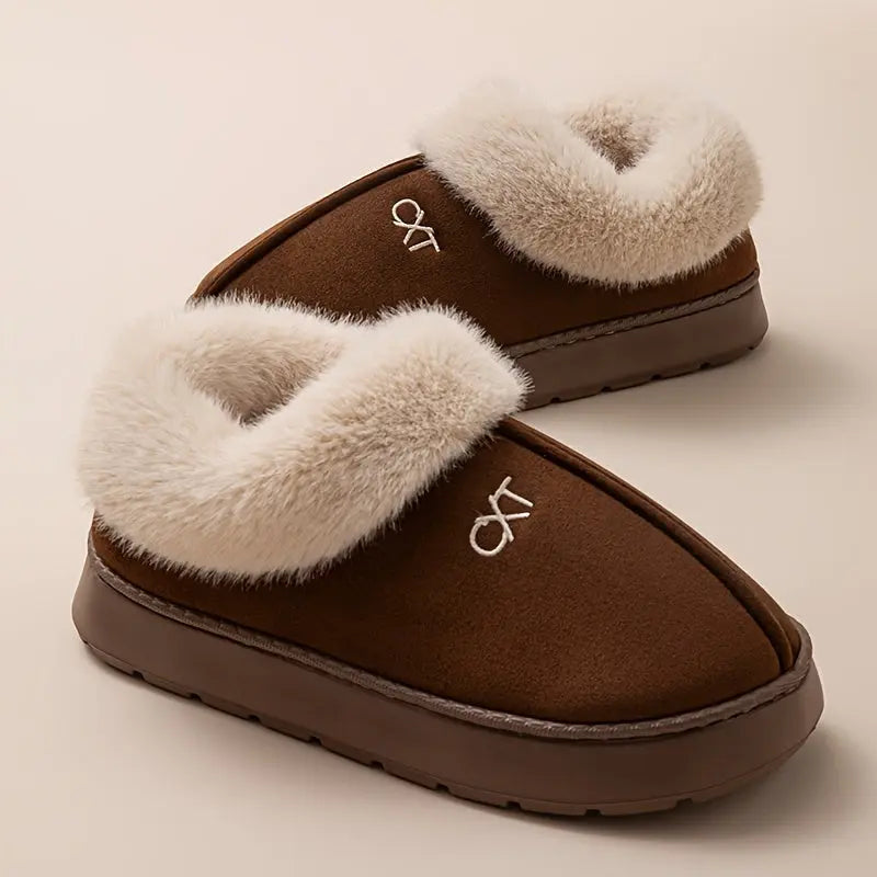 Unisex Winter Slippers – Cozy Fleece-Lined Indoor/Outdoor Plush House Shoes NNOS