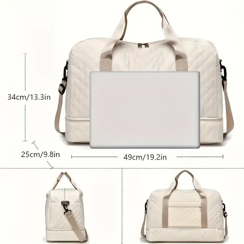 Quilted Fitness Travel Bag – Multi-Pocket Design with Shoe Compartment NNOS