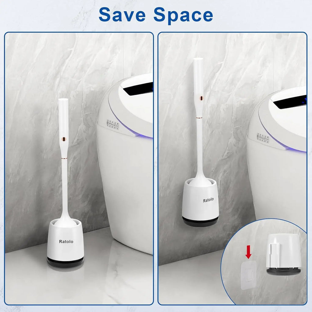 Electric Toilet Brush and Holder Set with Ventilated Design, Rechargeable Silicone Toilet Bowl Brush, Floor Standing and Wall Mounted Options