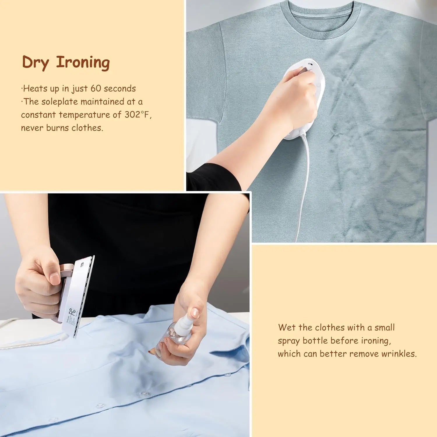 Portable Mini Travel Iron: Fast Heating Electric Iron NNOS