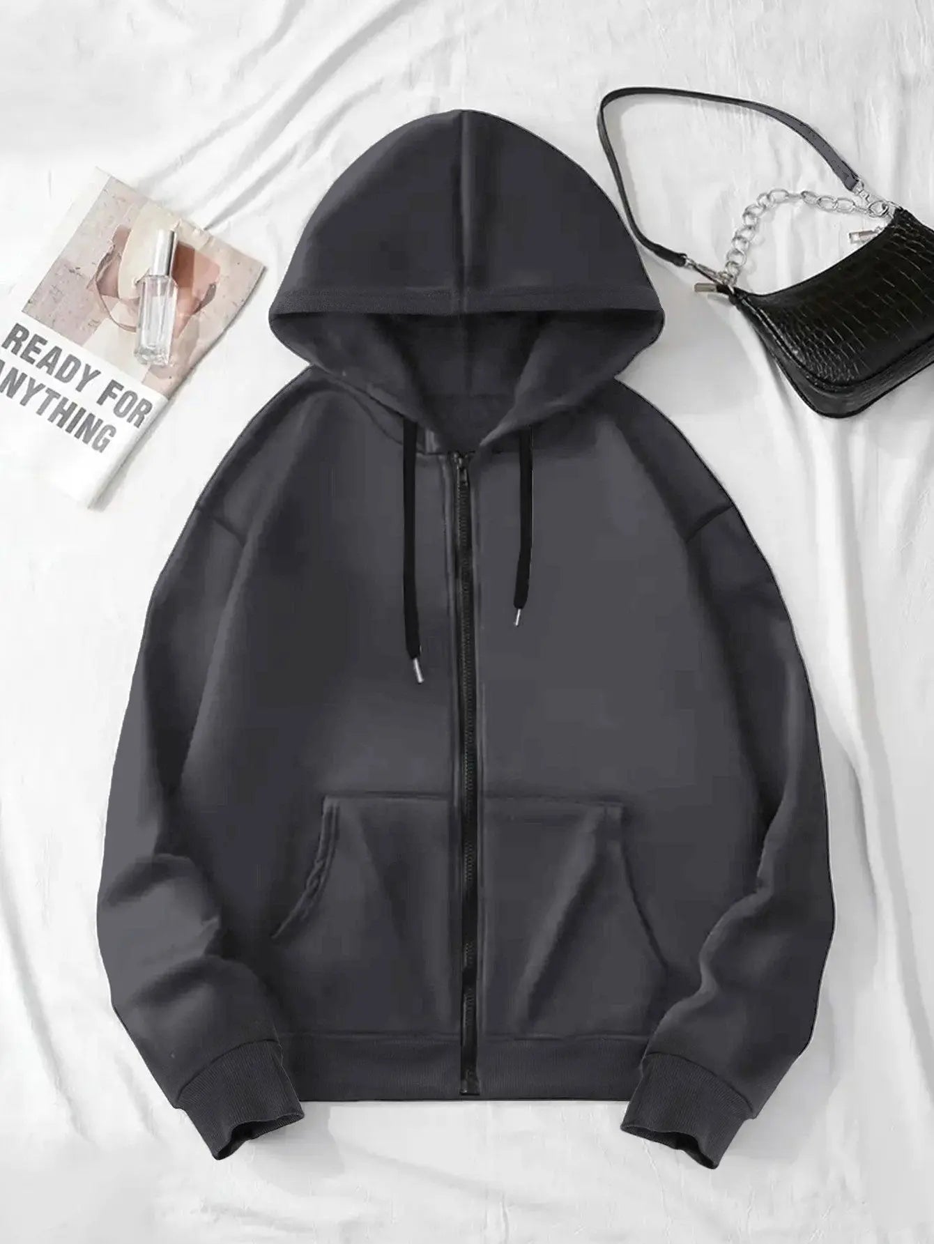 Women’s Pink "EMPORIO" Hoodie – Vibrant Zip-Up Sweatshirt with Three-Stripes NNOS