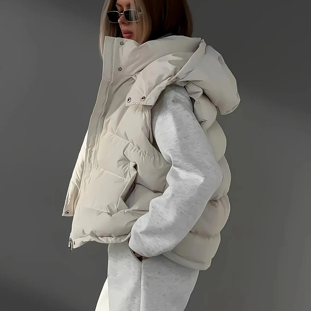 Women’s Sleeveless V-Neck Black Vest – Chic Zipper Front Layer for Any Outfit NNOS