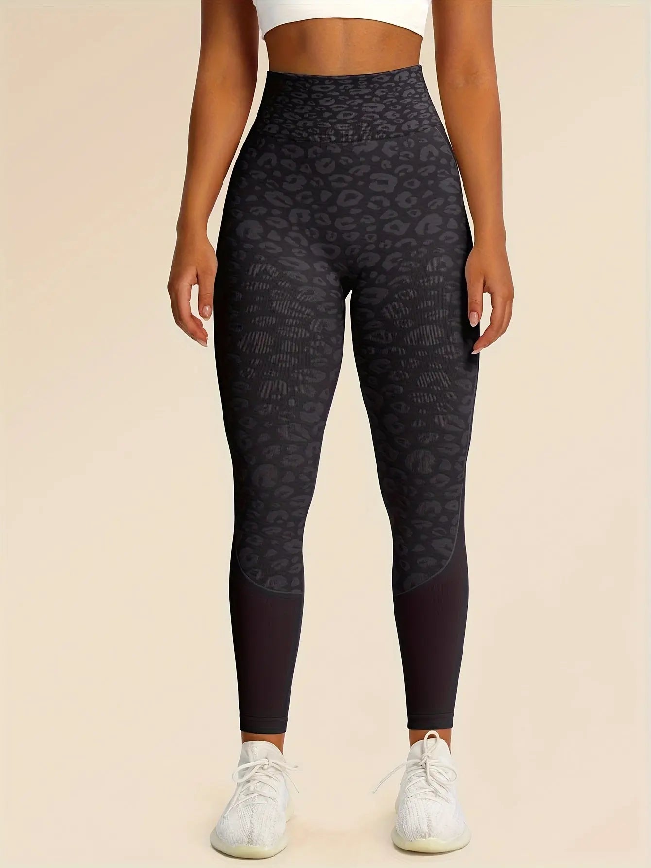 Women’s High-Waist Leopard Yoga Leggings – Seamless Quick-Dry Stretch Pants NNOS