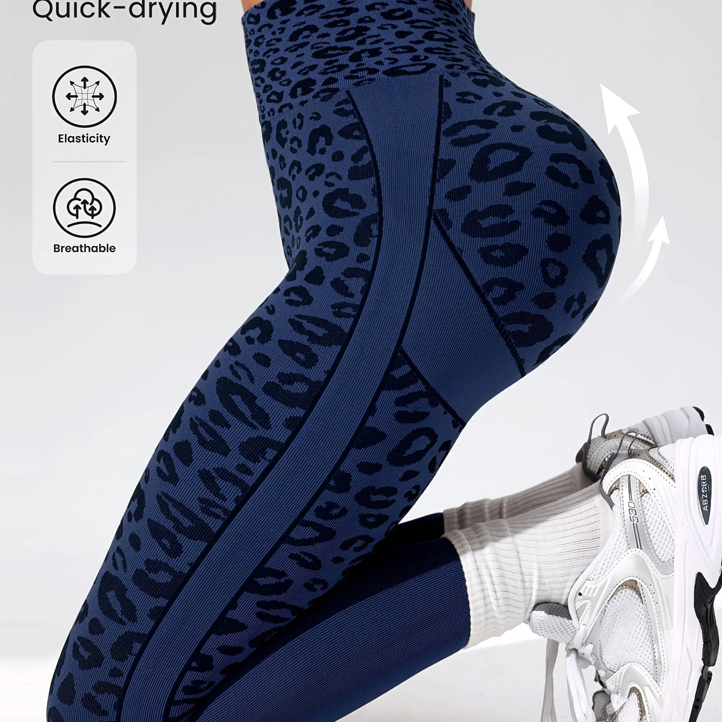 Women’s High-Waist Leopard Yoga Leggings – Seamless Quick-Dry Stretch Pants NNOS