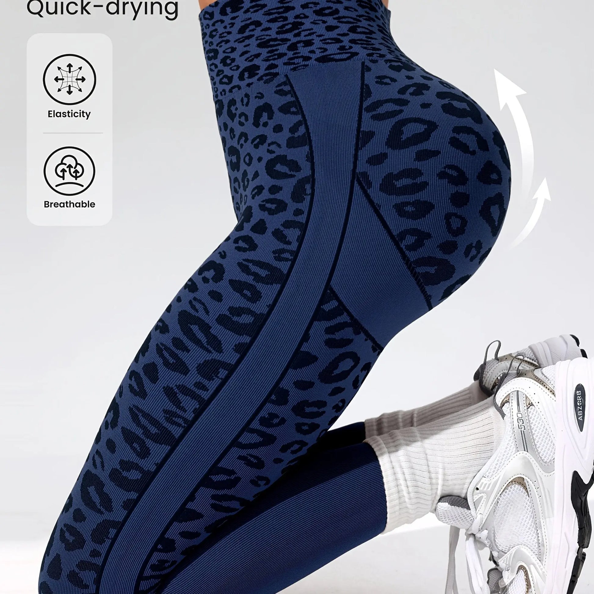 Women’s High-Waist Leopard Yoga Leggings – Seamless Quick-Dry Stretch Pants NNOS