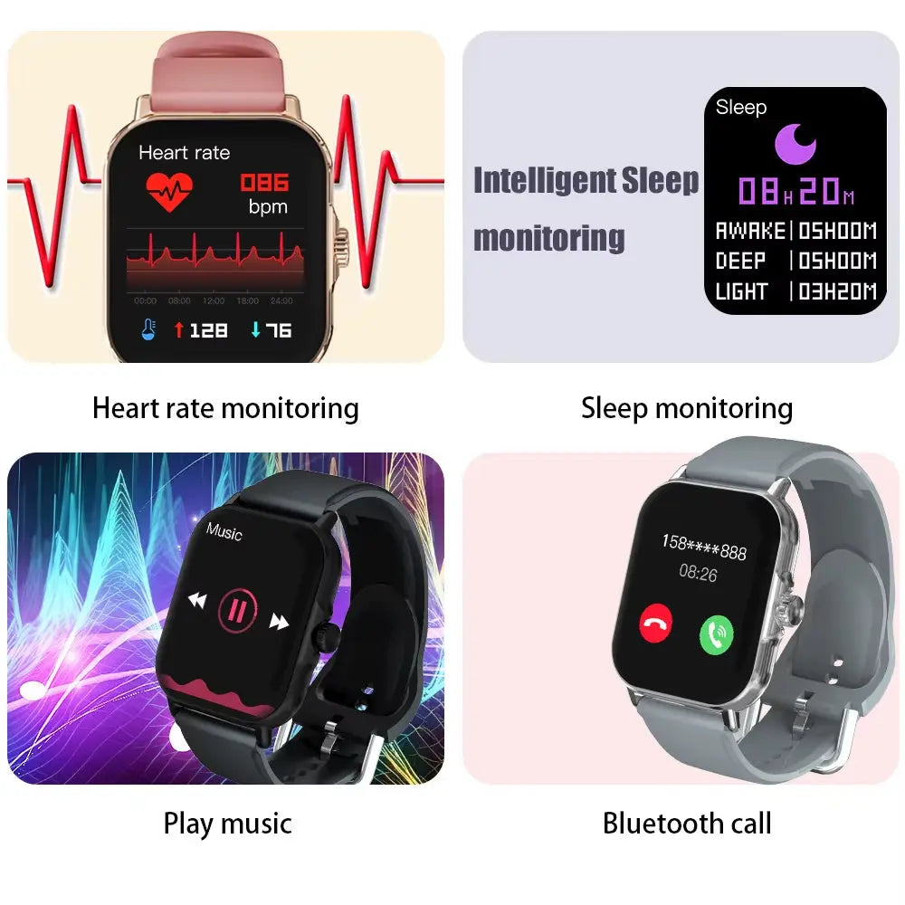 2024 Smart Watch for Men and Women - Advanced Touch Screen Fitness Tracker with Bluetooth Calling Capability