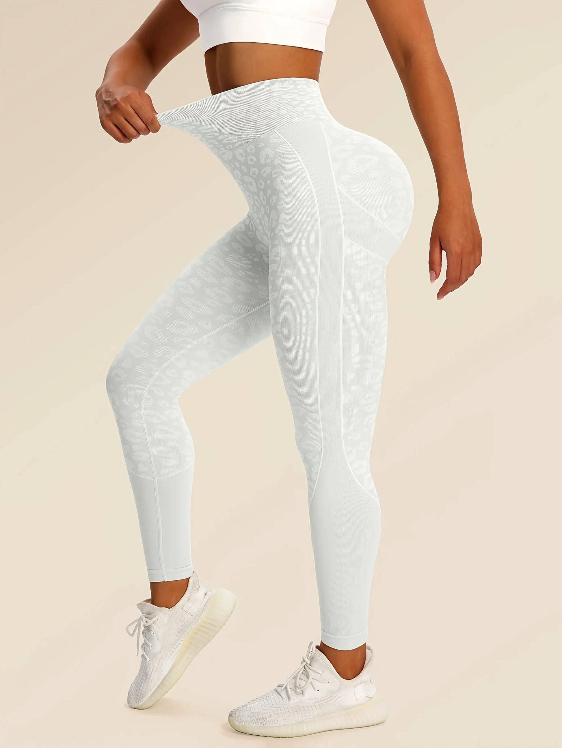 Women’s High-Waist Leopard Yoga Leggings – Seamless Quick-Dry Stretch Pants NNOS
