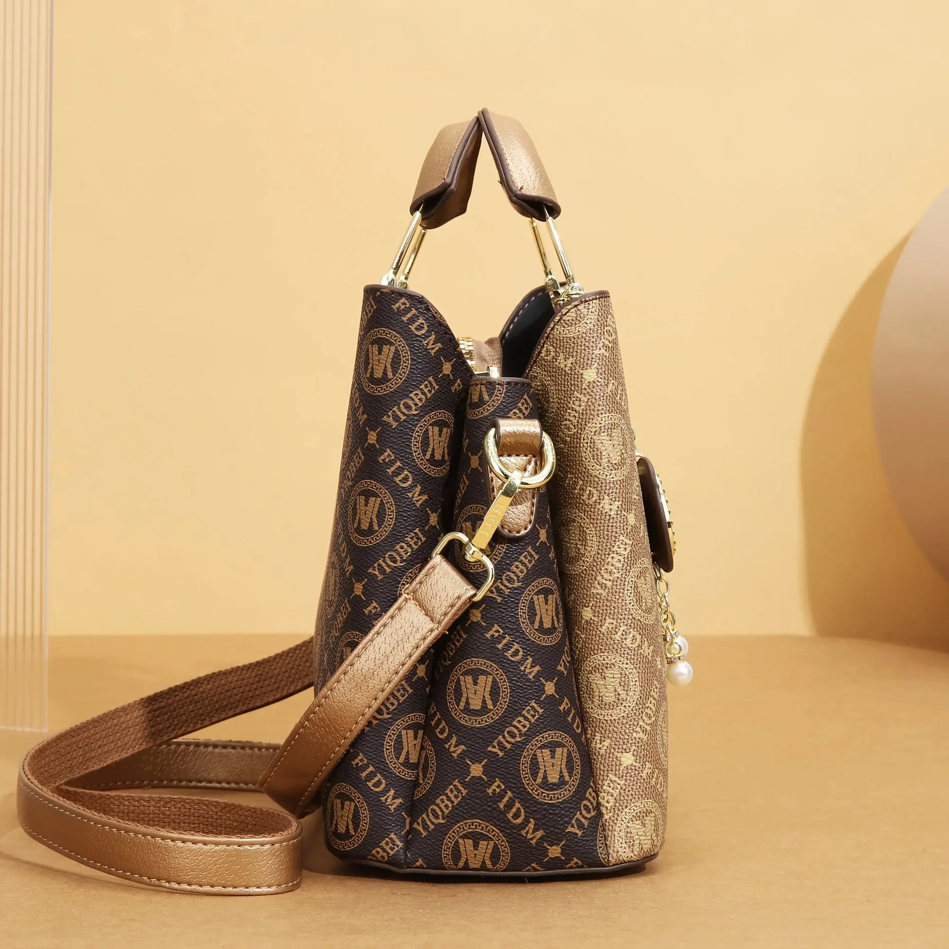 Three-Piece Set Women's Trendy Shoulder Bag, Vintage Print Crossbody Handbag NNOS