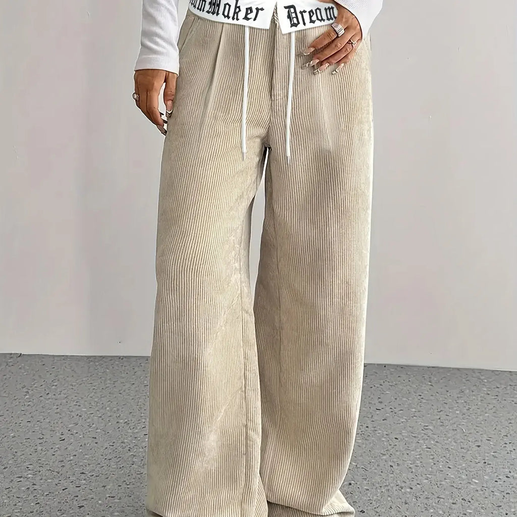Women’s Gray Wide-Leg Sweatpants – Vintage Y2K Streetwear with Embroidery NNOS