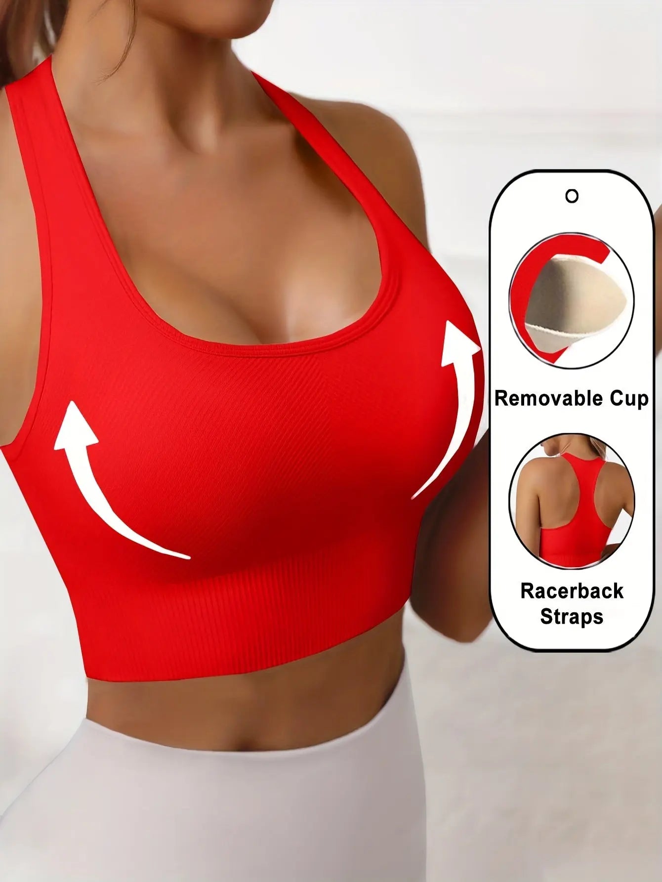 Women’s 3-Pack Crop Tank Tops – Sleeveless U-Neck Stretchy Casual Sportswear NNOS