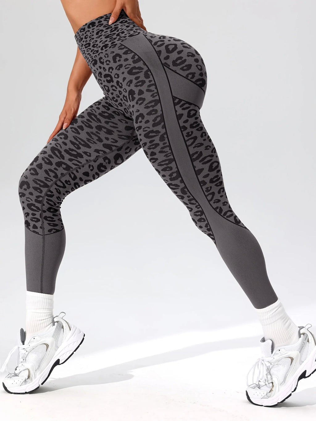 Women’s High-Waist Leopard Yoga Leggings – Seamless Quick-Dry Stretch Pants NNOS