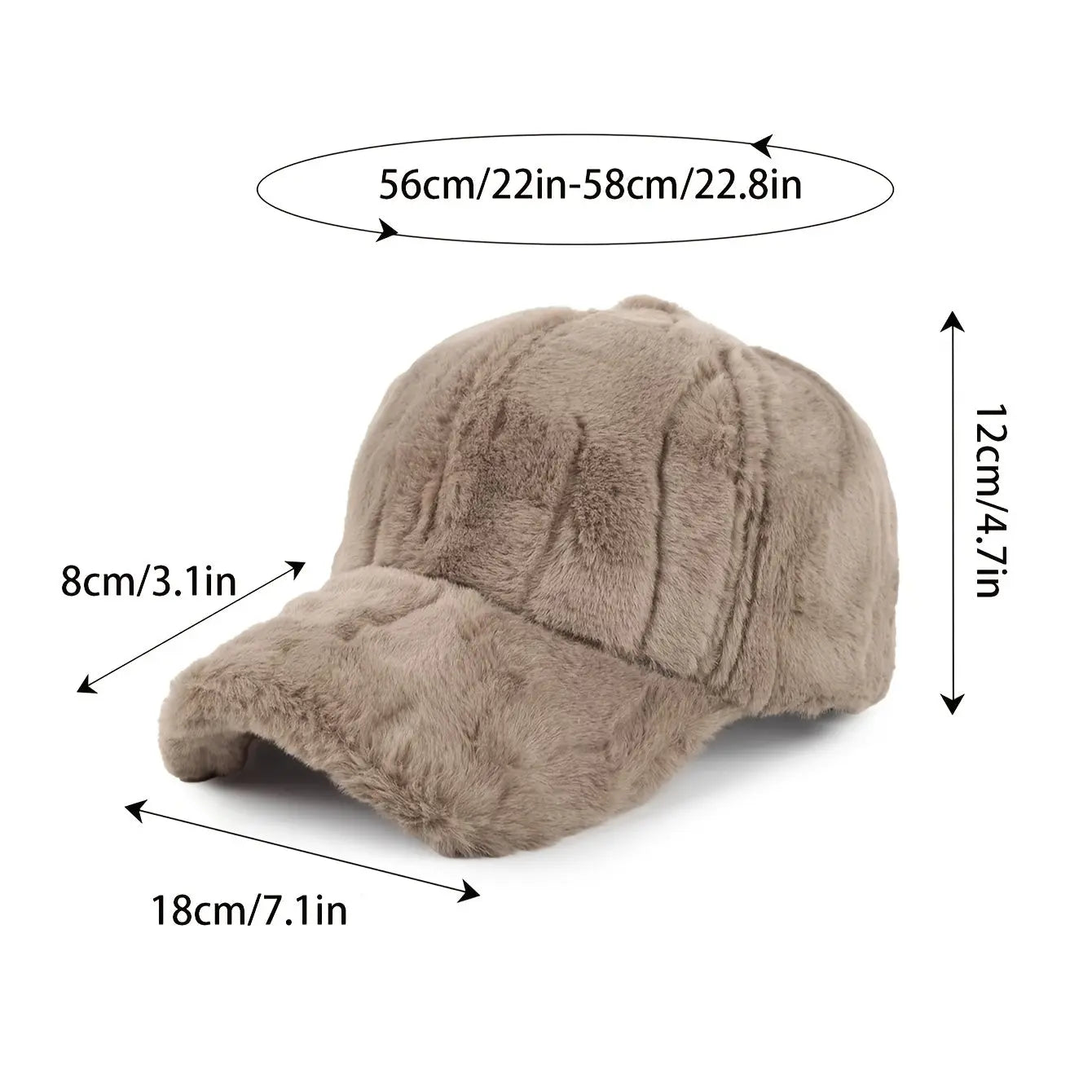 Winter Warm Faux Wool Velvet Hat – Adjustable Cozy Beanie for Outdoor & Xmas NNOS