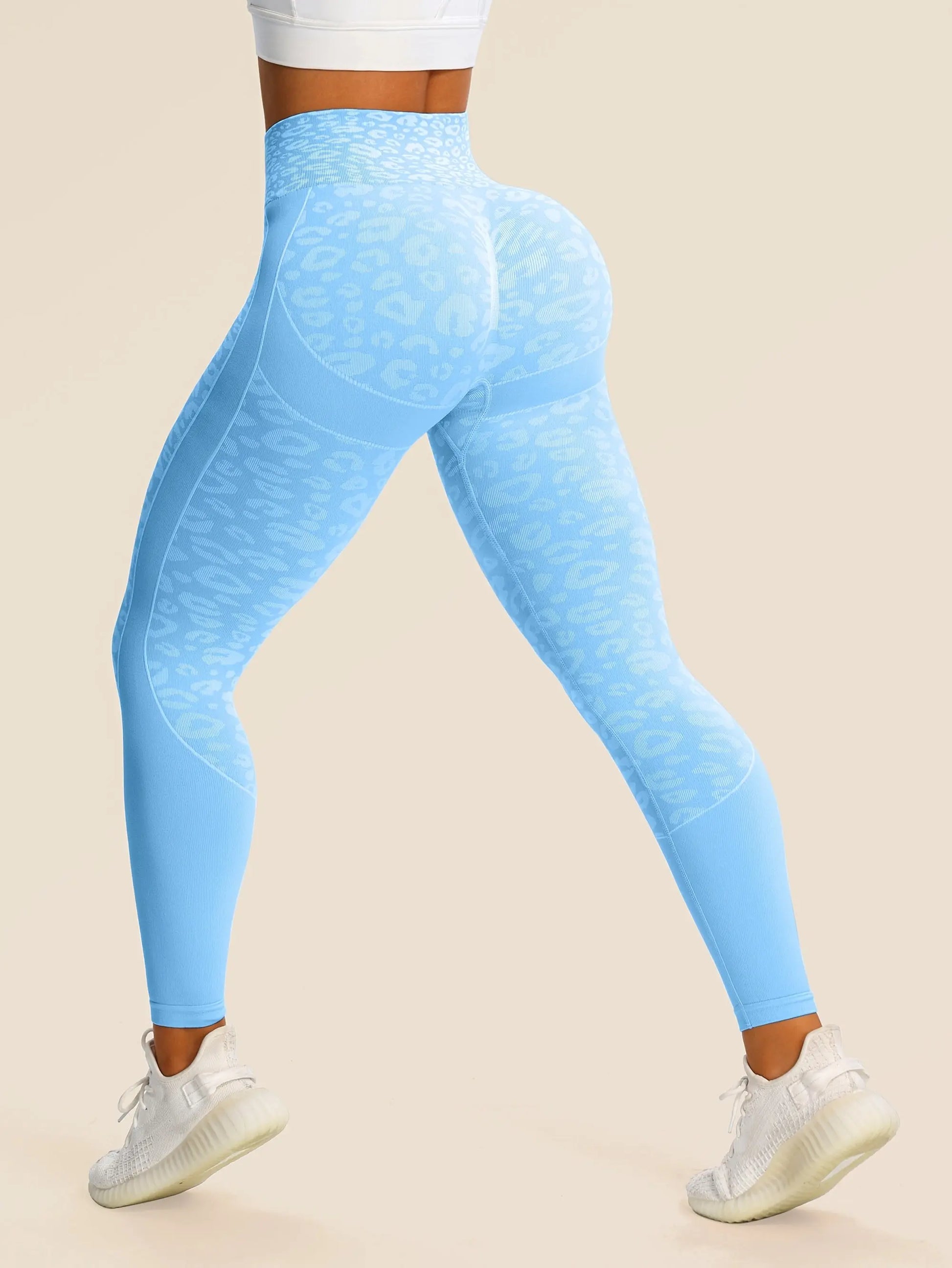 Women’s High-Waist Leopard Yoga Leggings – Seamless Quick-Dry Stretch Pants NNOS