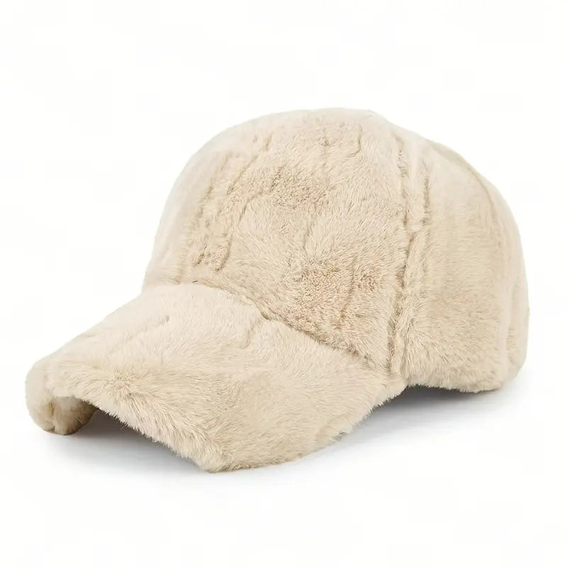 Winter Warm Faux Wool Velvet Hat – Adjustable Cozy Beanie for Outdoor & Xmas NNOS