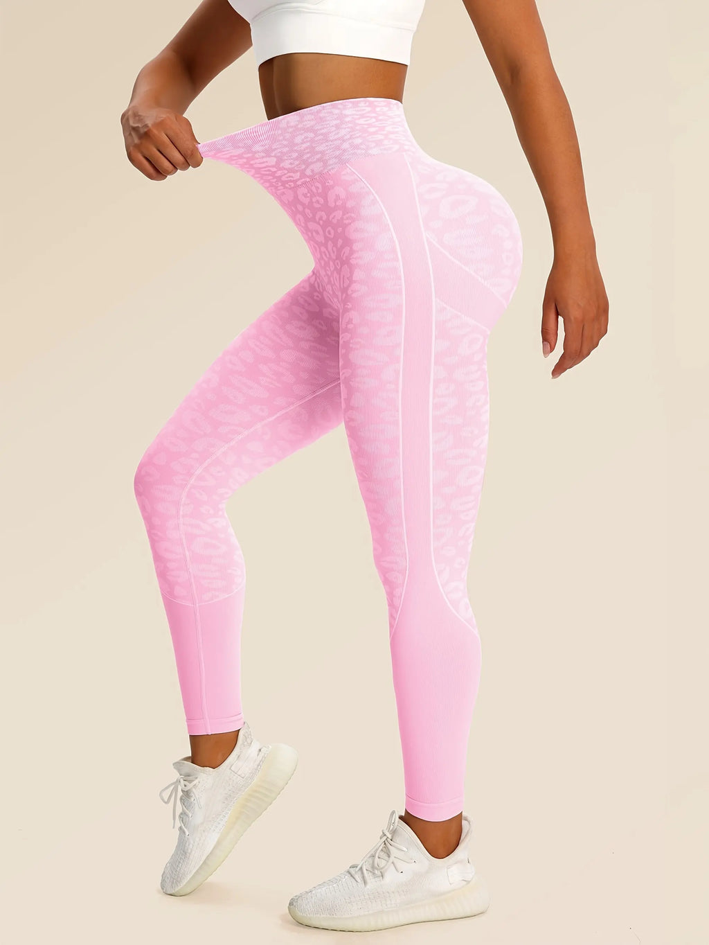 Women’s High-Waist Leopard Yoga Leggings – Seamless Quick-Dry Stretch Pants NNOS