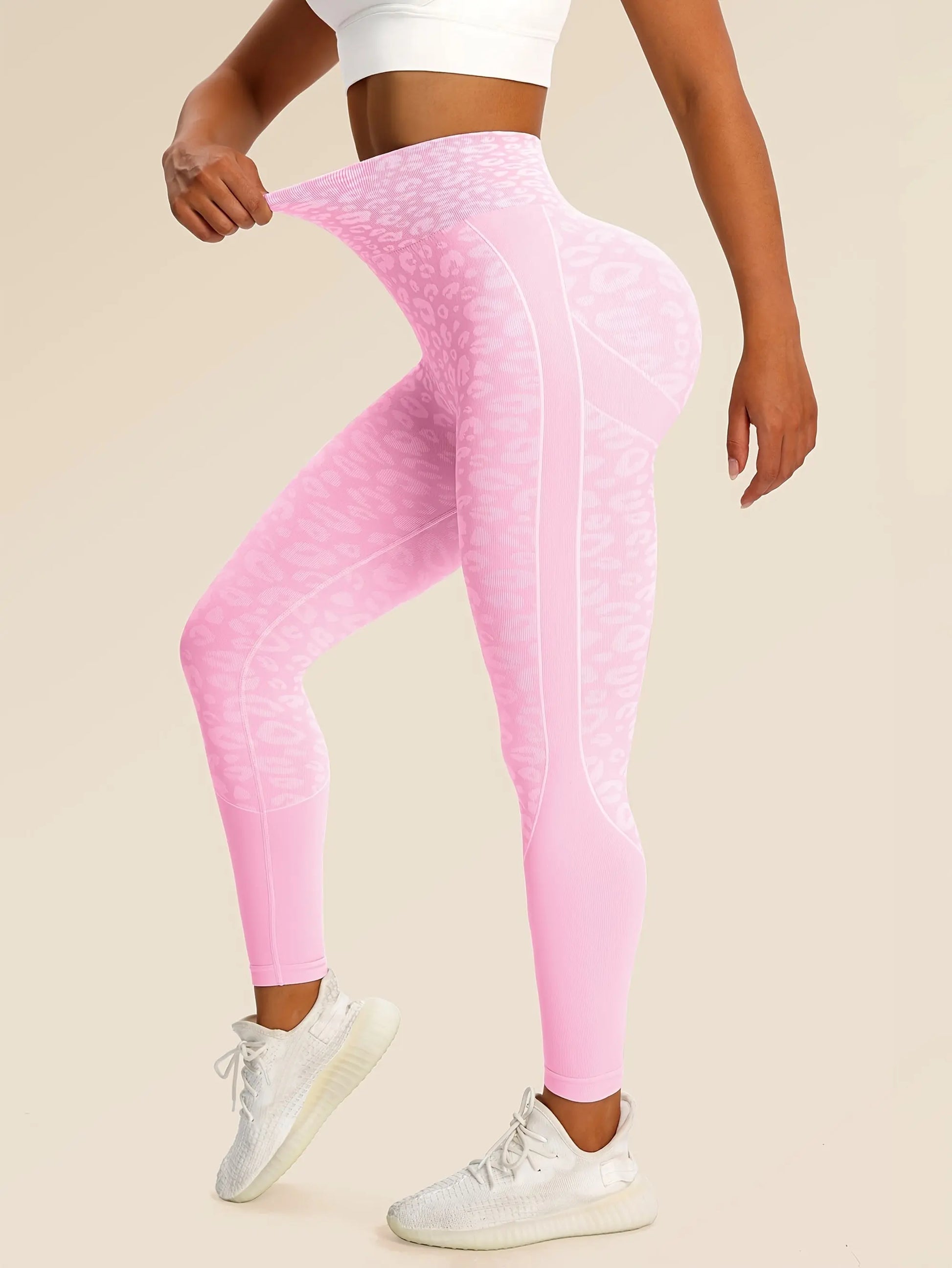 Women’s High-Waist Leopard Yoga Leggings – Seamless Quick-Dry Stretch Pants NNOS