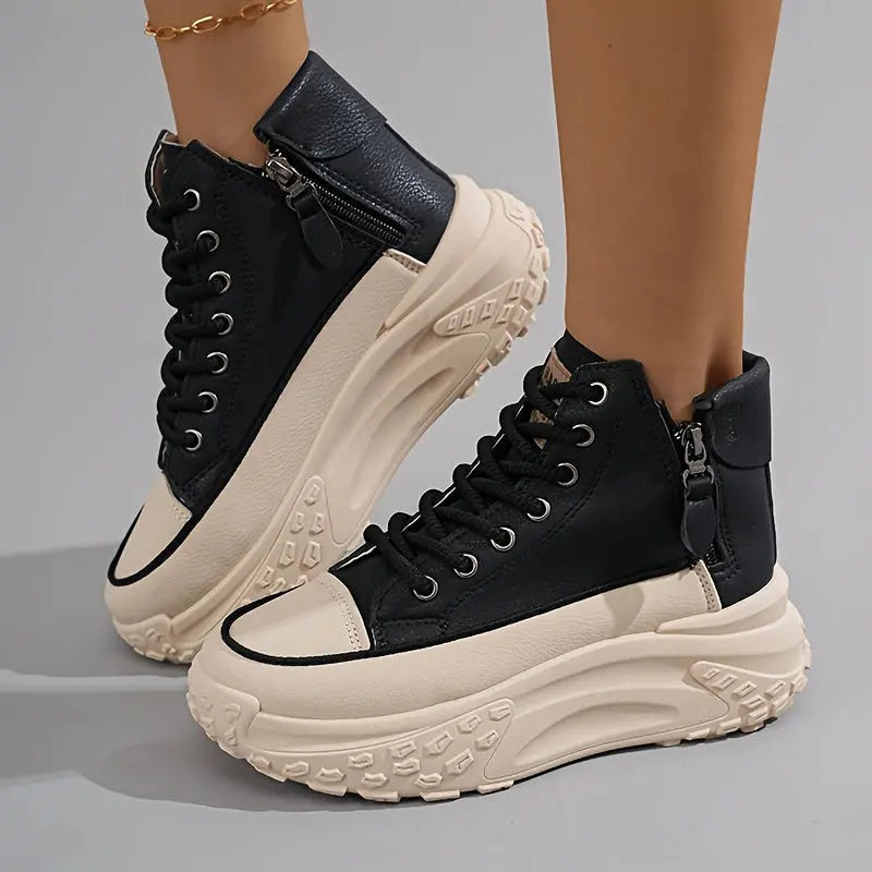 Stylish, Women's Fashion High-Top Sneakers, Casual Non-Slip Wear-Resistant Comfortable Shoes NNOS