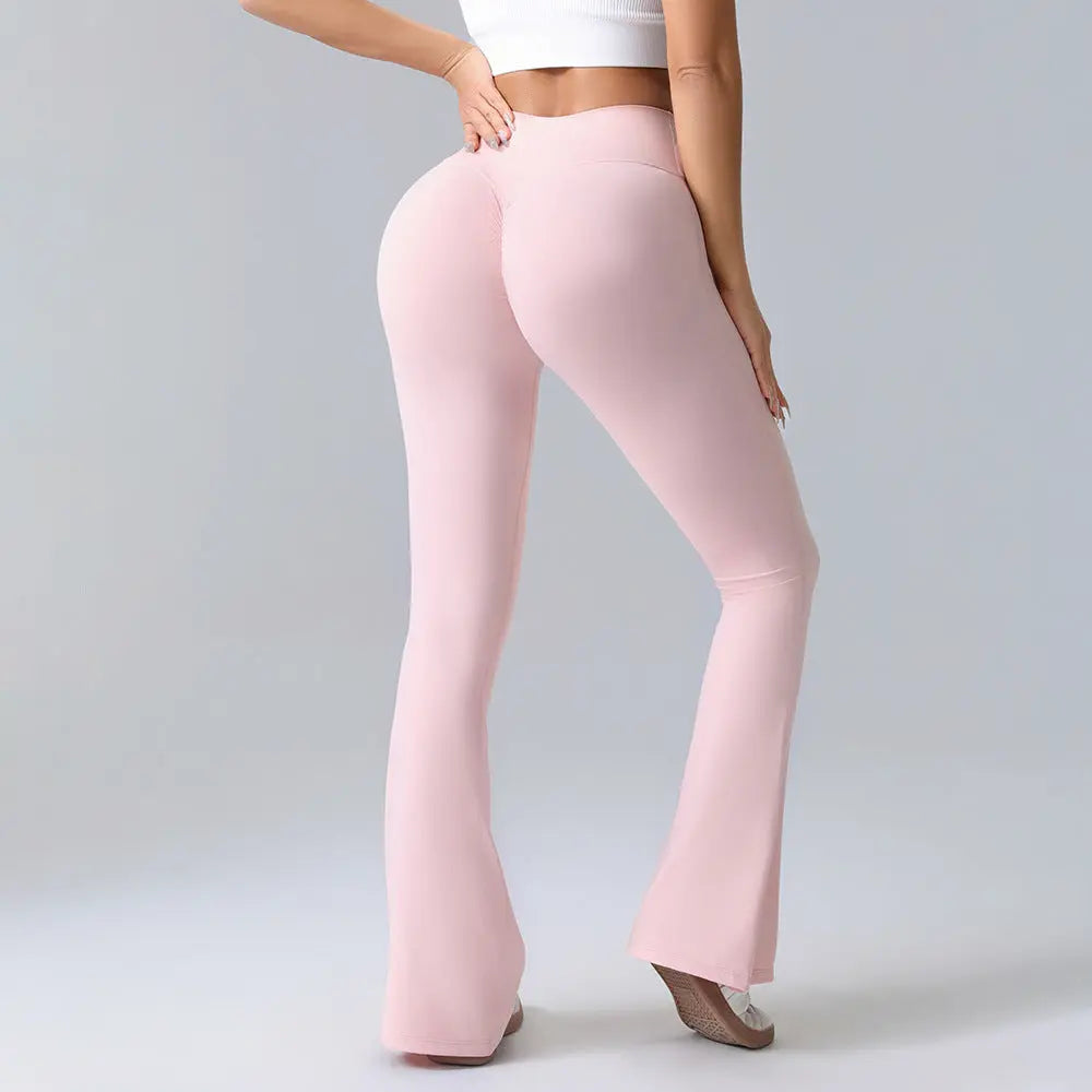 Hip-lift Yoga Flared Pants Fitness Sports Wide Leg High Waist Quick Dry Trousers Womens Clothing NNOS