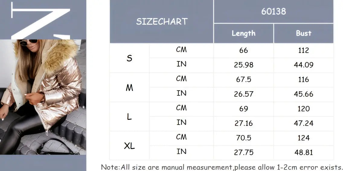 Women’s Cozy Faux Fur Hooded Jacket – Thick Zip-Up Winter Coat with Pockets NNOS