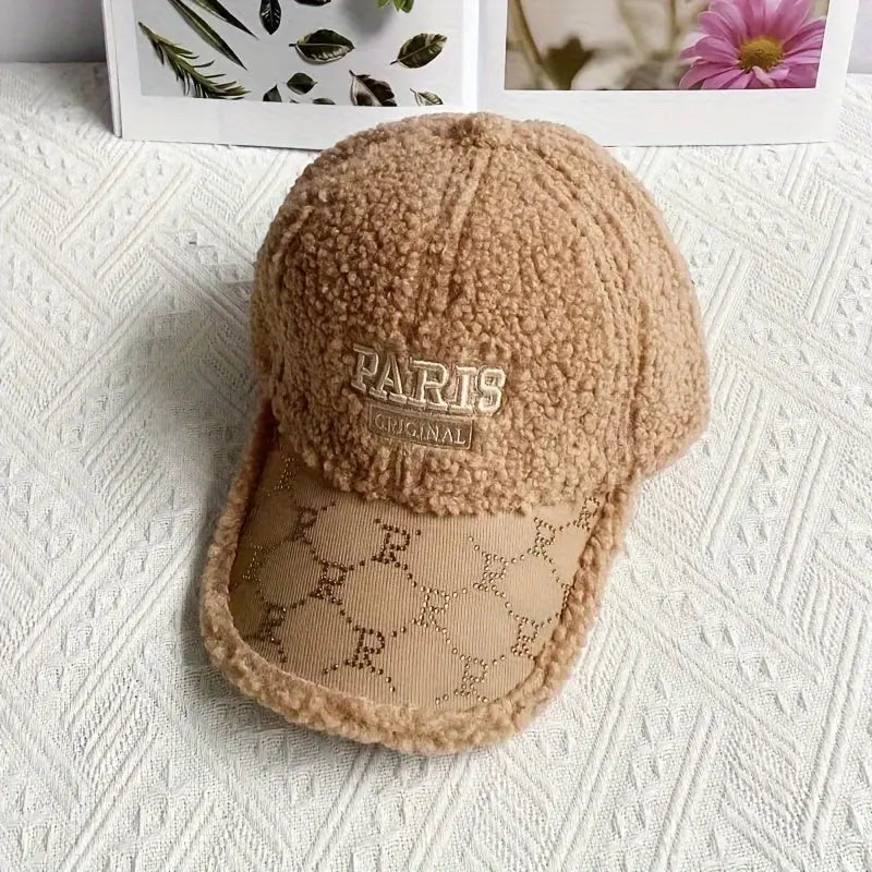 Embroidered Fleece Baseball Cap – Rhinestone Detail, Adjustable & Lightweight NNOS