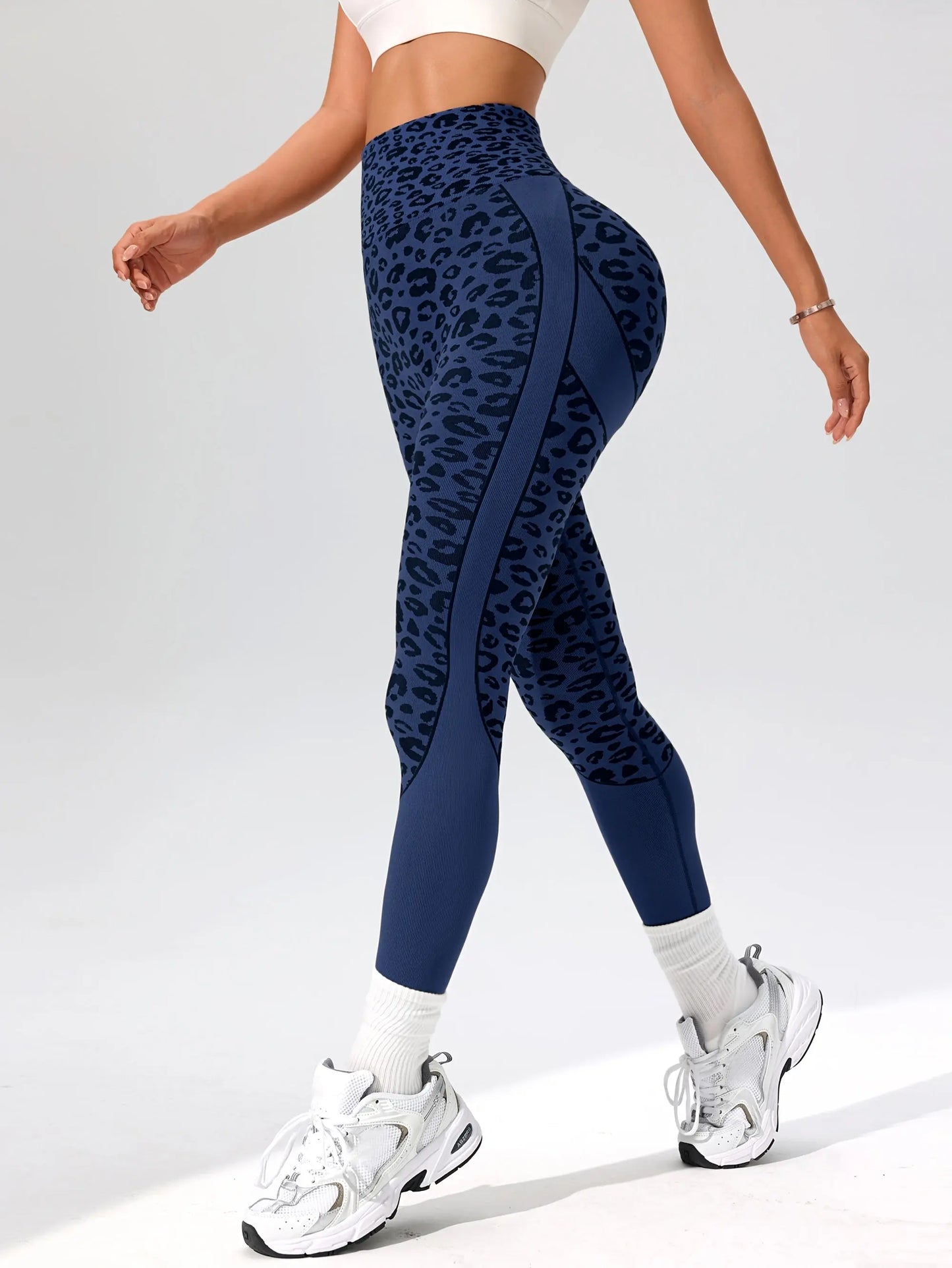 Women’s High-Waist Leopard Yoga Leggings – Seamless Quick-Dry Stretch Pants NNOS