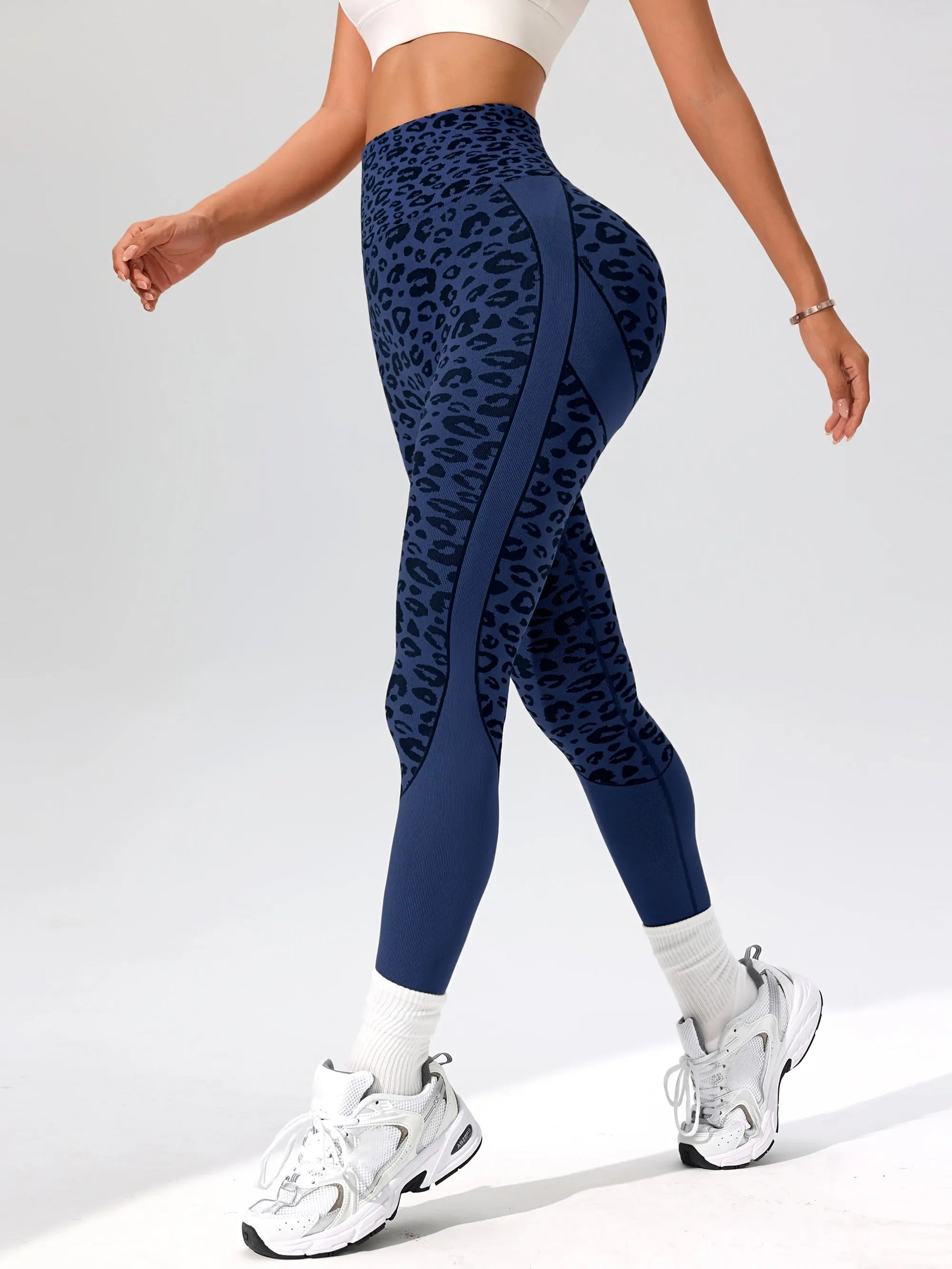Women’s High-Waist Leopard Yoga Leggings – Seamless Quick-Dry Stretch Pants NNOS