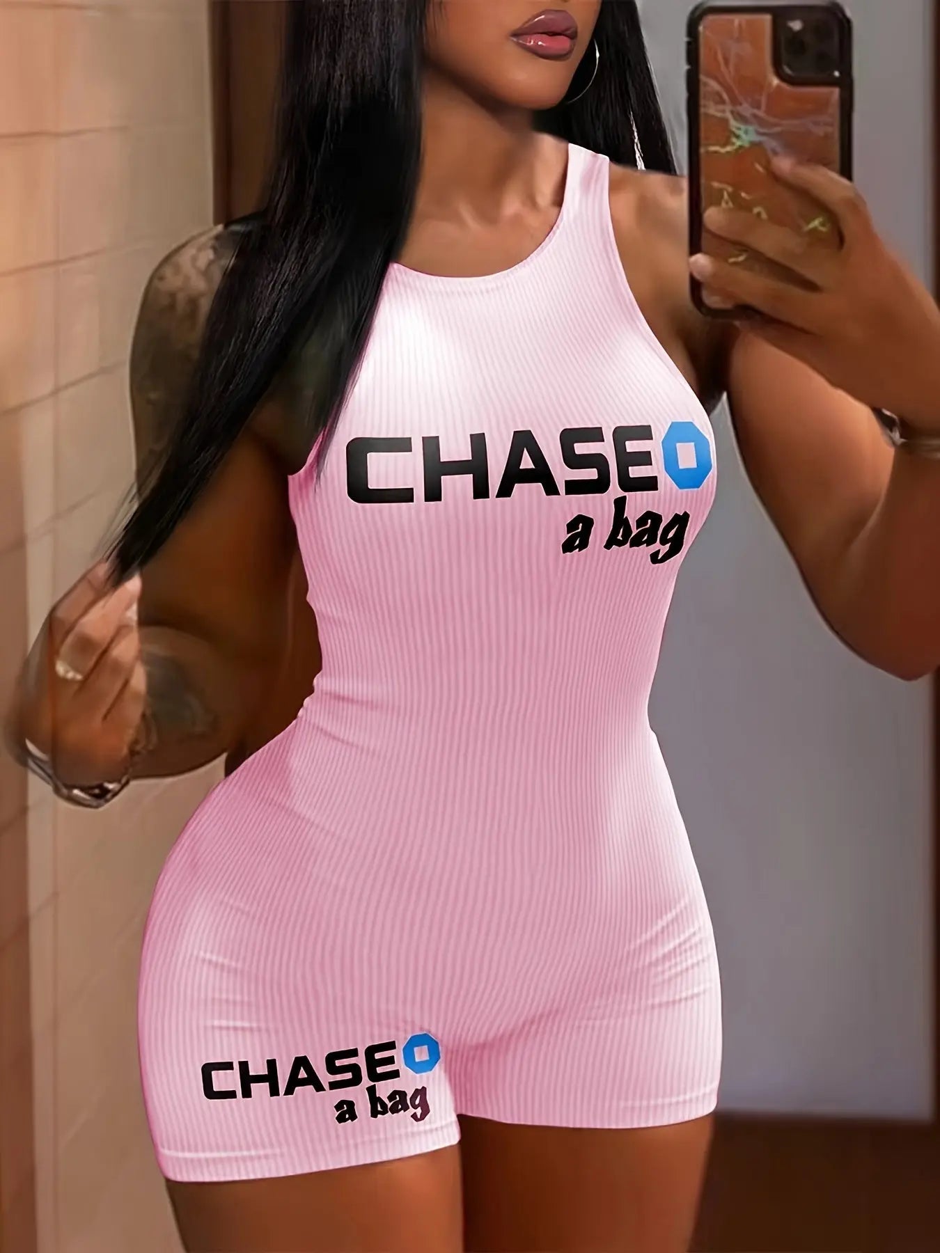 Women’s Sexy Bodycon Jumpsuit – Sleeveless Crop Top Style with Print NNOS