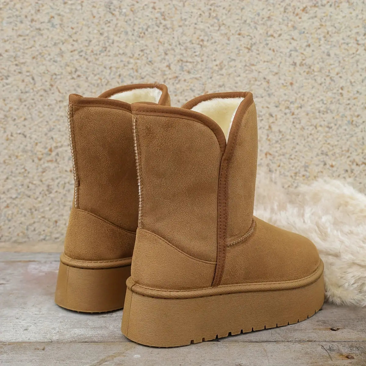 Women’s Winter Mid-Calf Boots – Warm Lined, Slip-Resistant Sole Snow Footwear NNOS