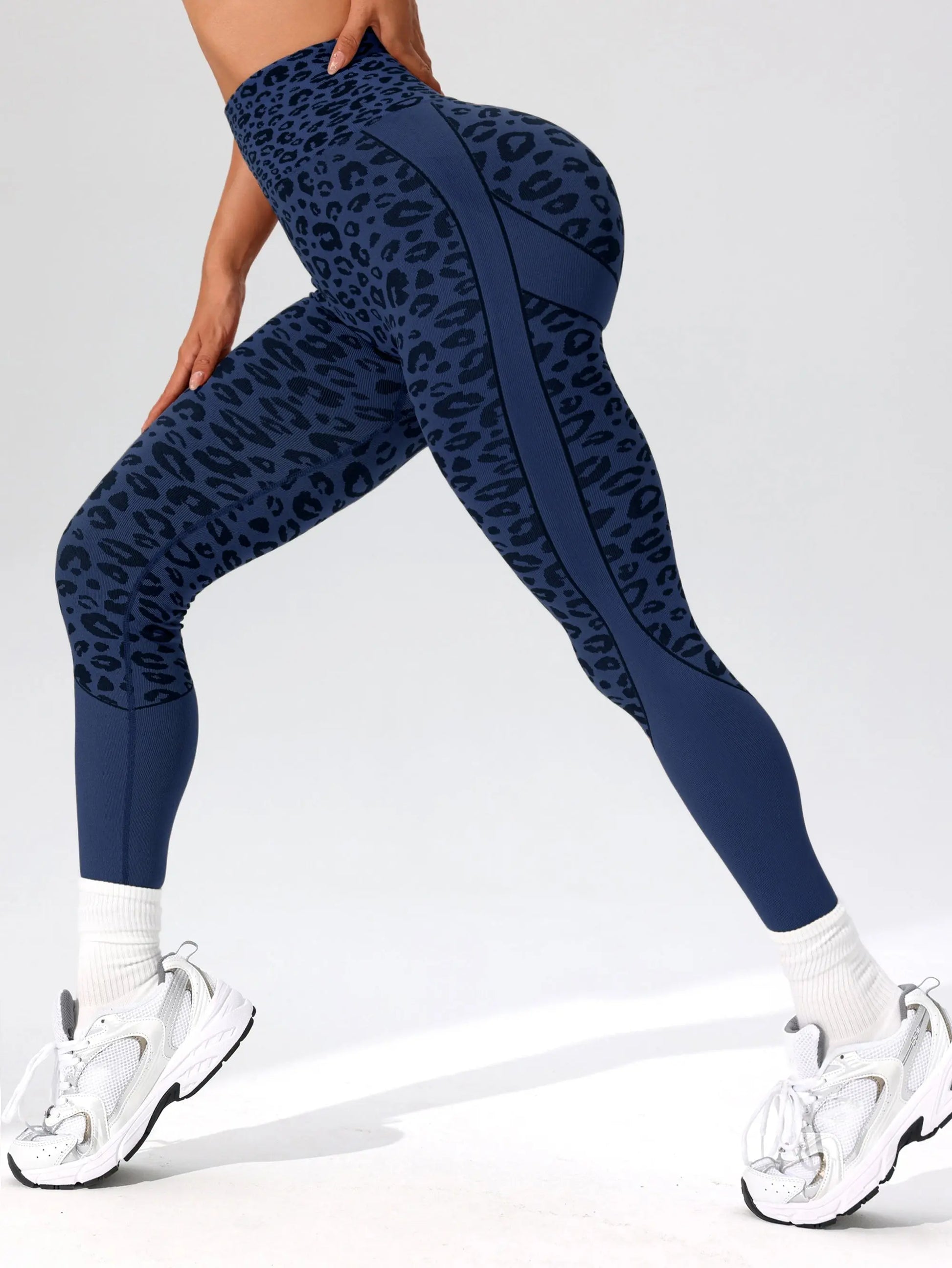 Women’s High-Waist Leopard Yoga Leggings – Seamless Quick-Dry Stretch Pants NNOS