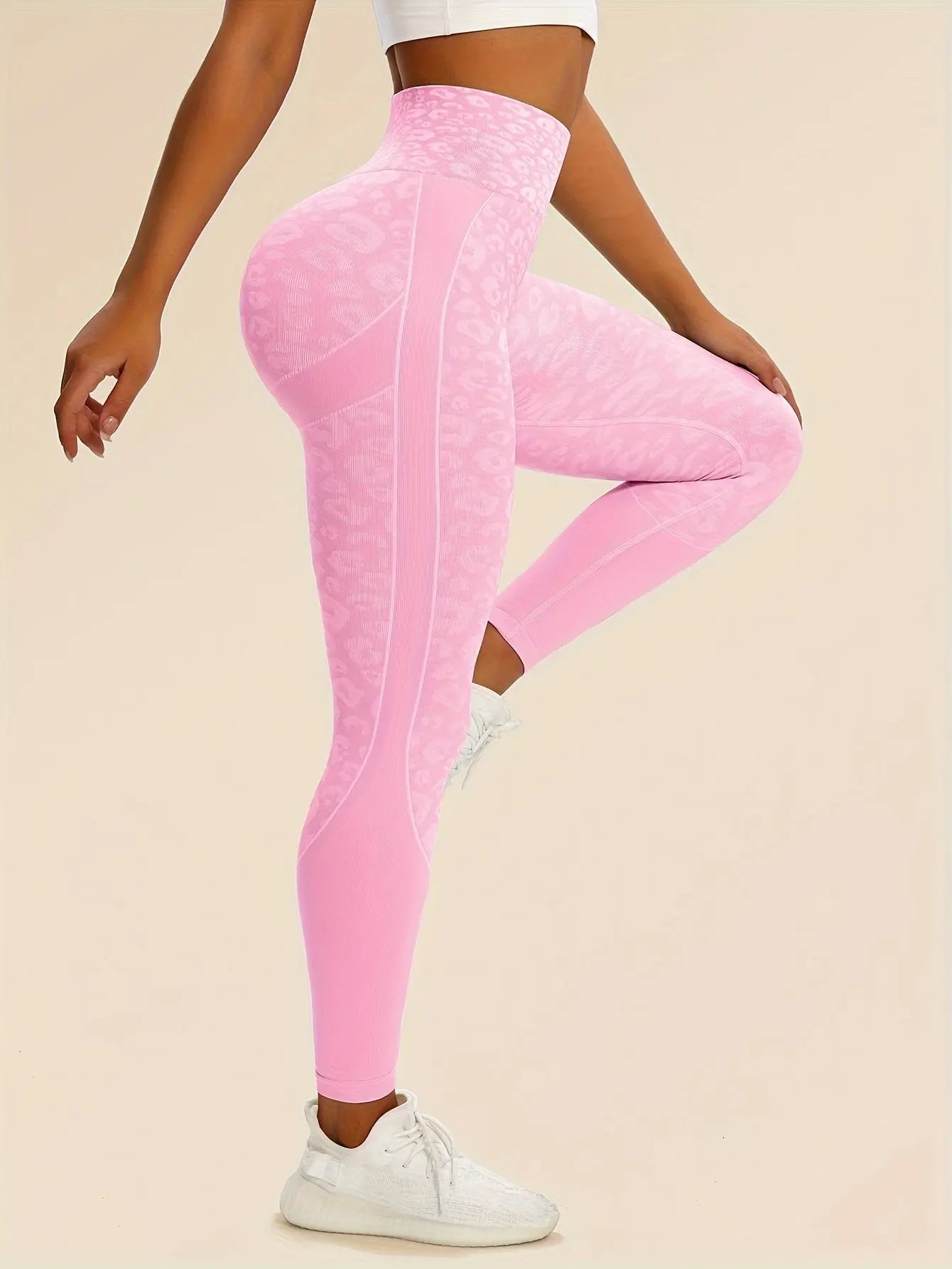 Women’s High-Waist Leopard Yoga Leggings – Seamless Quick-Dry Stretch Pants NNOS