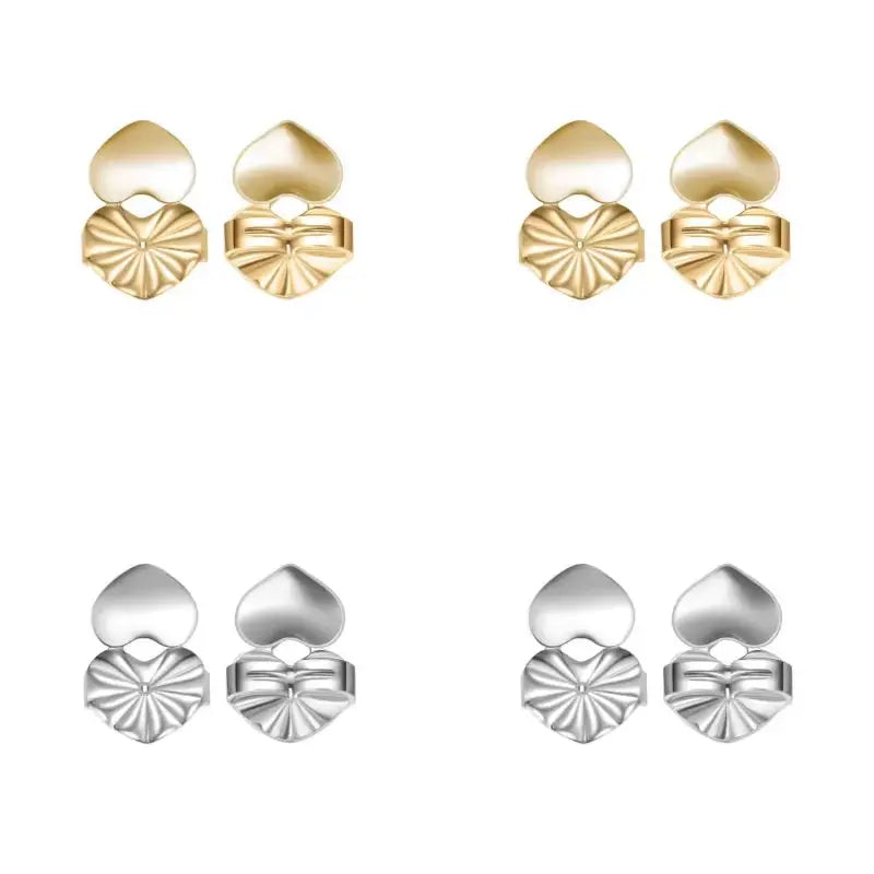 Adjustable Love Heart Stud Earring Lifts for Enhanced Ear Lobe Support and Ornament Display