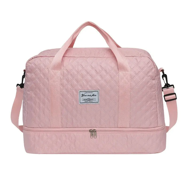 Quilted Fitness Travel Bag – Multi-Pocket Design with Shoe Compartment NNOS