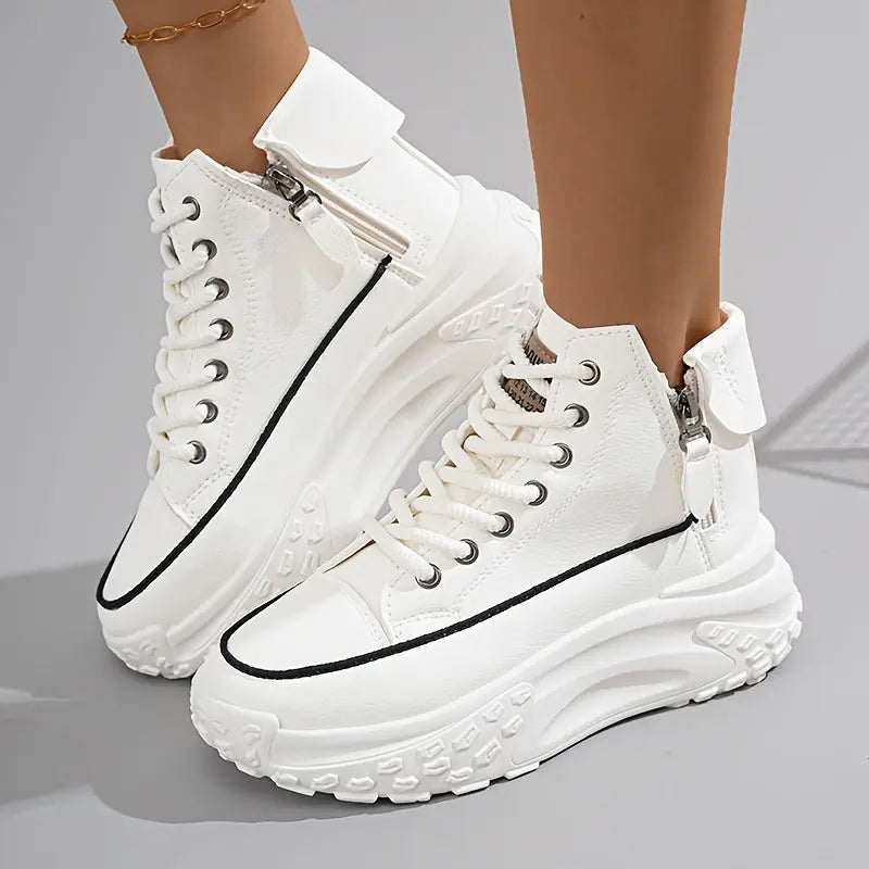 Stylish, Women's Fashion High-Top Sneakers, Casual Non-Slip Wear-Resistant Comfortable Shoes NNOS