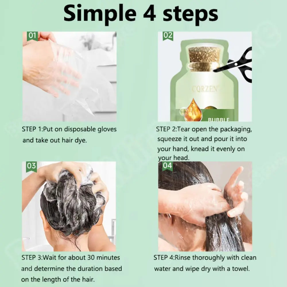 Natural Herbal Hair Dye Shampoo - Rapid 5-Minute Color Transformation, Gentle Formula for Gray Hair Restoration, Ideal for All Genders
