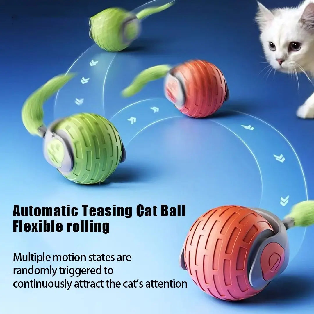 New Interactive Cat Toys Ball Auto Electric Rolling Ball Toys For Cat Kitty Pets Smart Automatic Teaser USB Rechargeable Cat Toy Pet Products NNOS