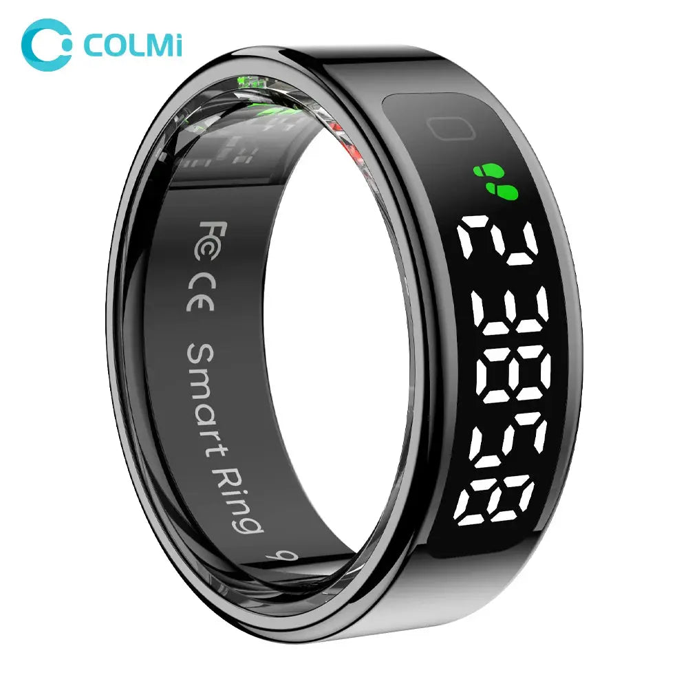 2025 COLMI R12 Smart Ring with Display Screen and Touch, Wireless Charging, Health Manager, 5 ATM Waterproof For Men Women NNOS